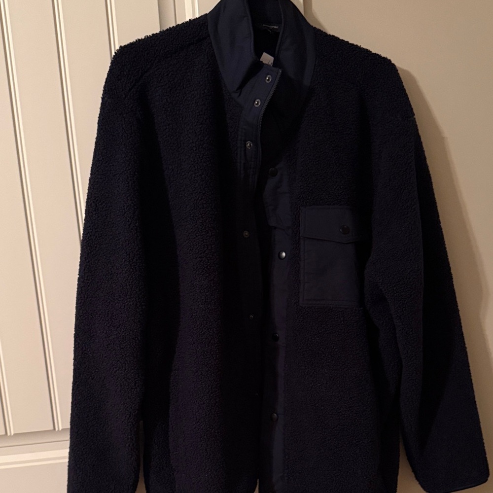 NEW!! Banana Republic Men's Sherpa Fleece Jacket - Navy Blue